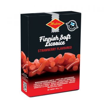 Halva Finnish Soft Licorice Strawberry Flavoured, Erdbeerlakritz 200g